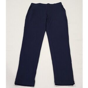 Bamans Womens Navy Blue Pull On Dress Pants Straight Leg Stretch Size M 8 30x29